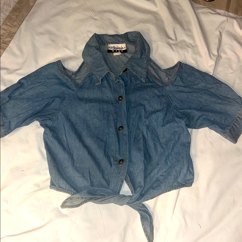 Marmie West Denim off the Shoulder Top